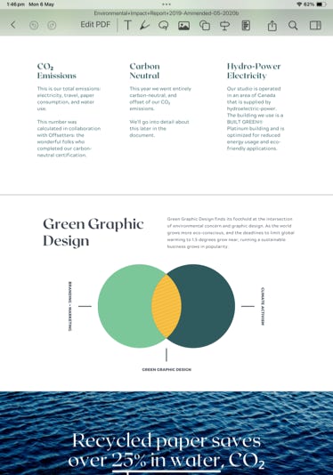 The all-in-one PDF Office open in an iPad Pro